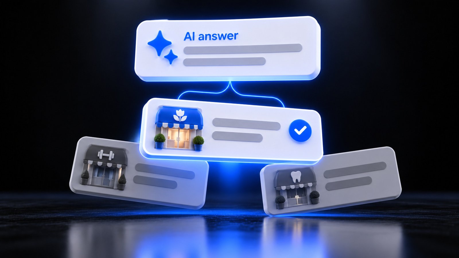 An AI answer picking one local business from a stack of similar listings