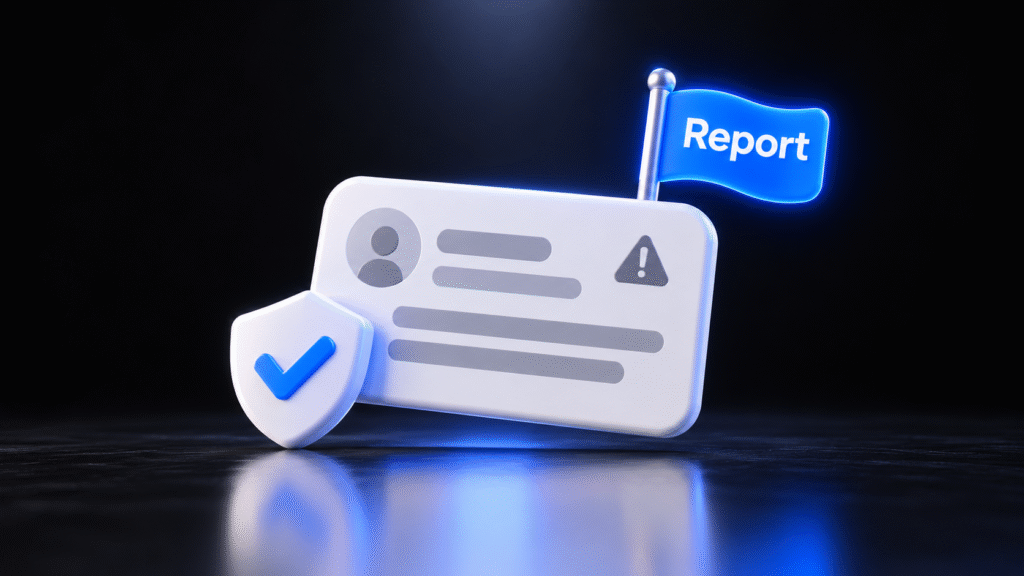 Reporting a fake Google review with the flag tool on a business profile
